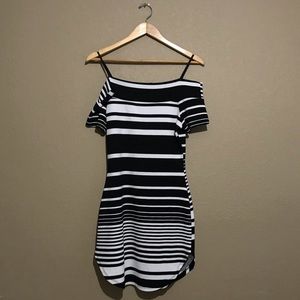 Off the shoulder stripped dress